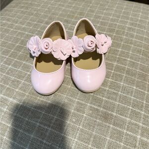 Janie and Jack Light Pink Floral Dress Shoes